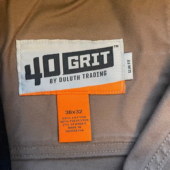 Duluth Trading 40 Grit Slim Fit Cargo Work Pants Brown Men’s 38x32 Stretch - Picture 3 of 10